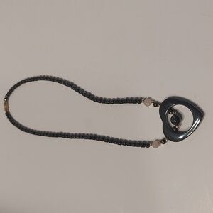 Hematite heart necklace with screw closure